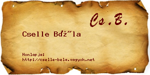Cselle Béla névjegykártya