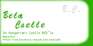 bela cselle business card